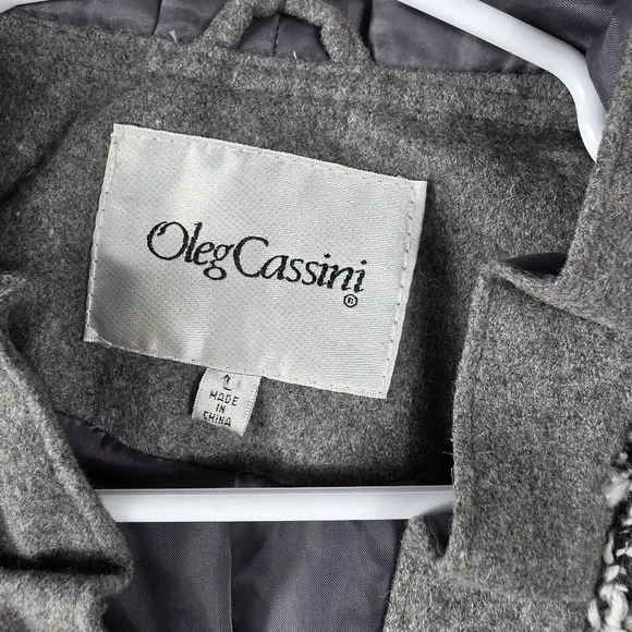 Oleg Cassini Couture Tweed Jacket Wool Blend L - Picture 4 of 7